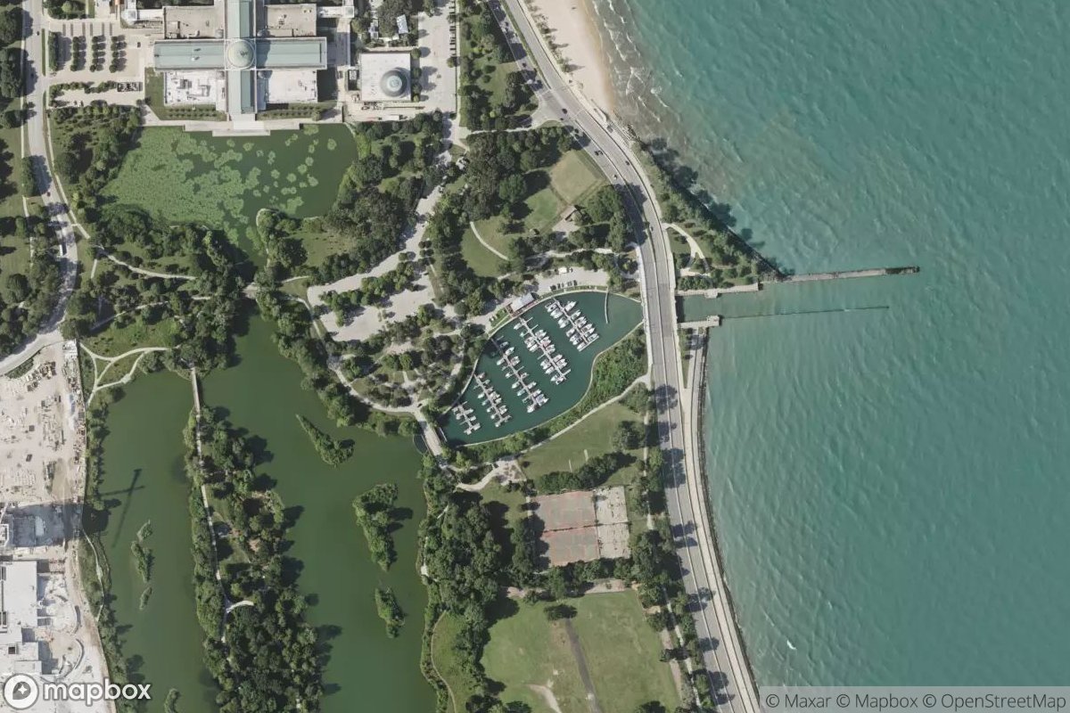 Satellite view of 59th Street Harbor