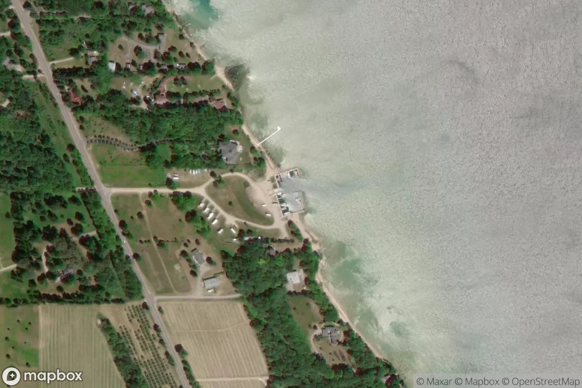 Satellite view of Ahgosatown Landing Marina and RV Park