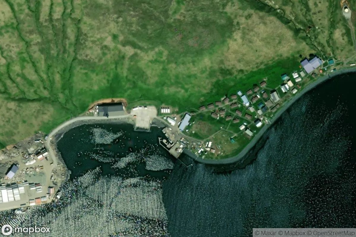 Satellite view of Akutan Small Boat Harbor