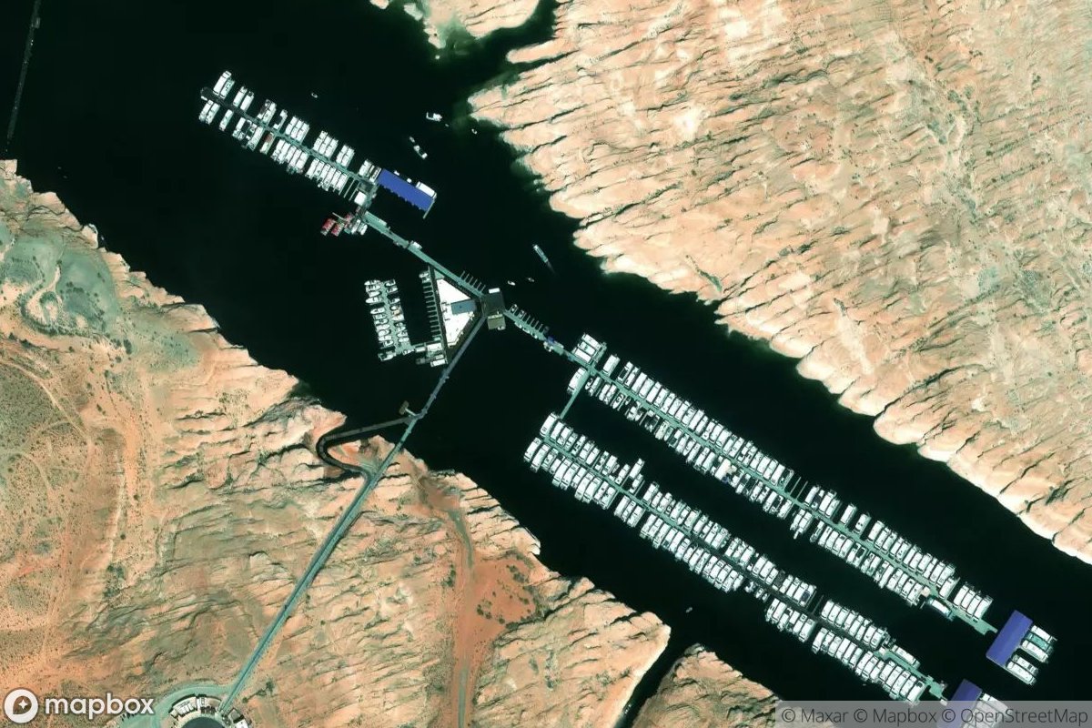 Satellite view of Antelope Point Marina