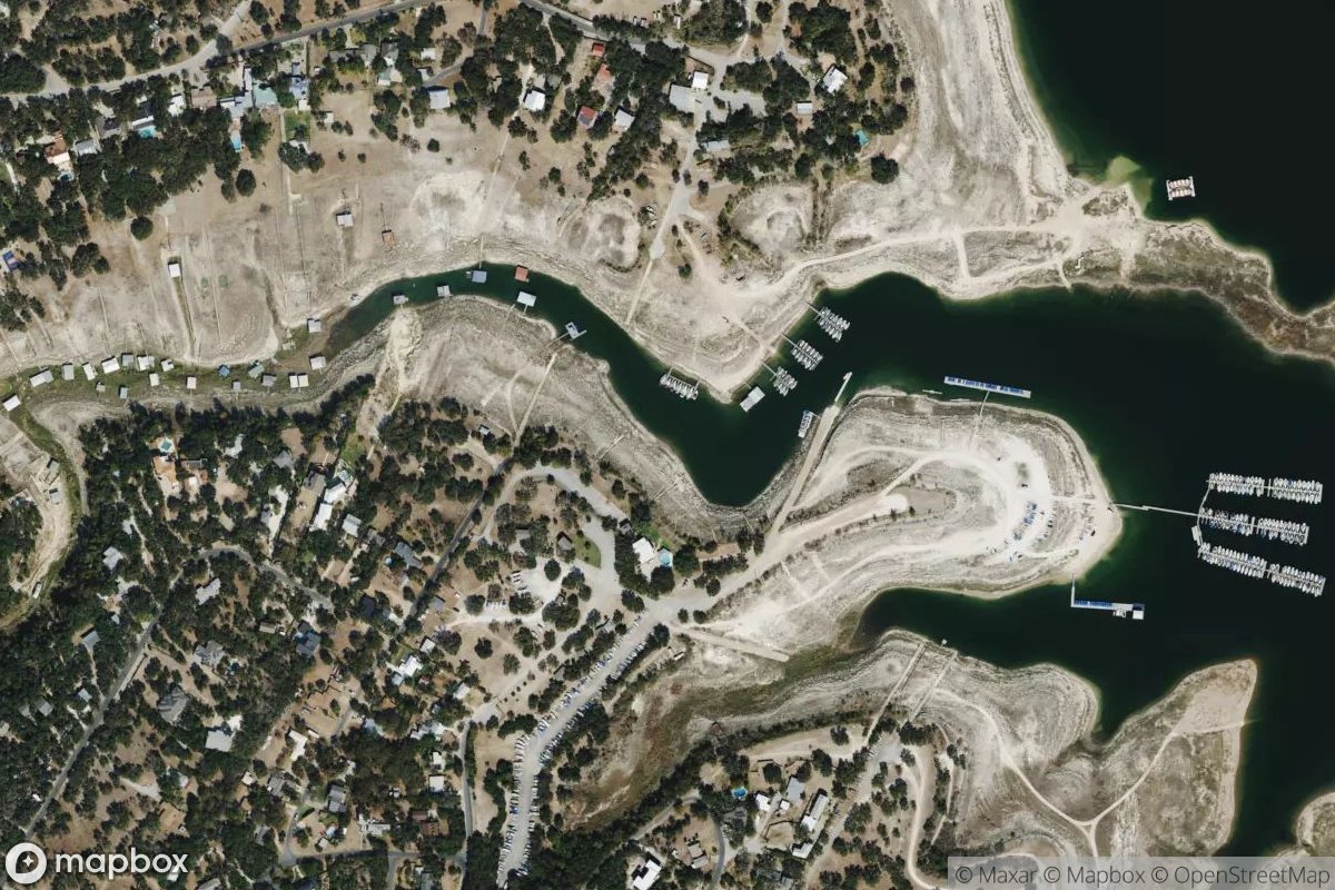 Satellite view of Austin Yacht Club Docks