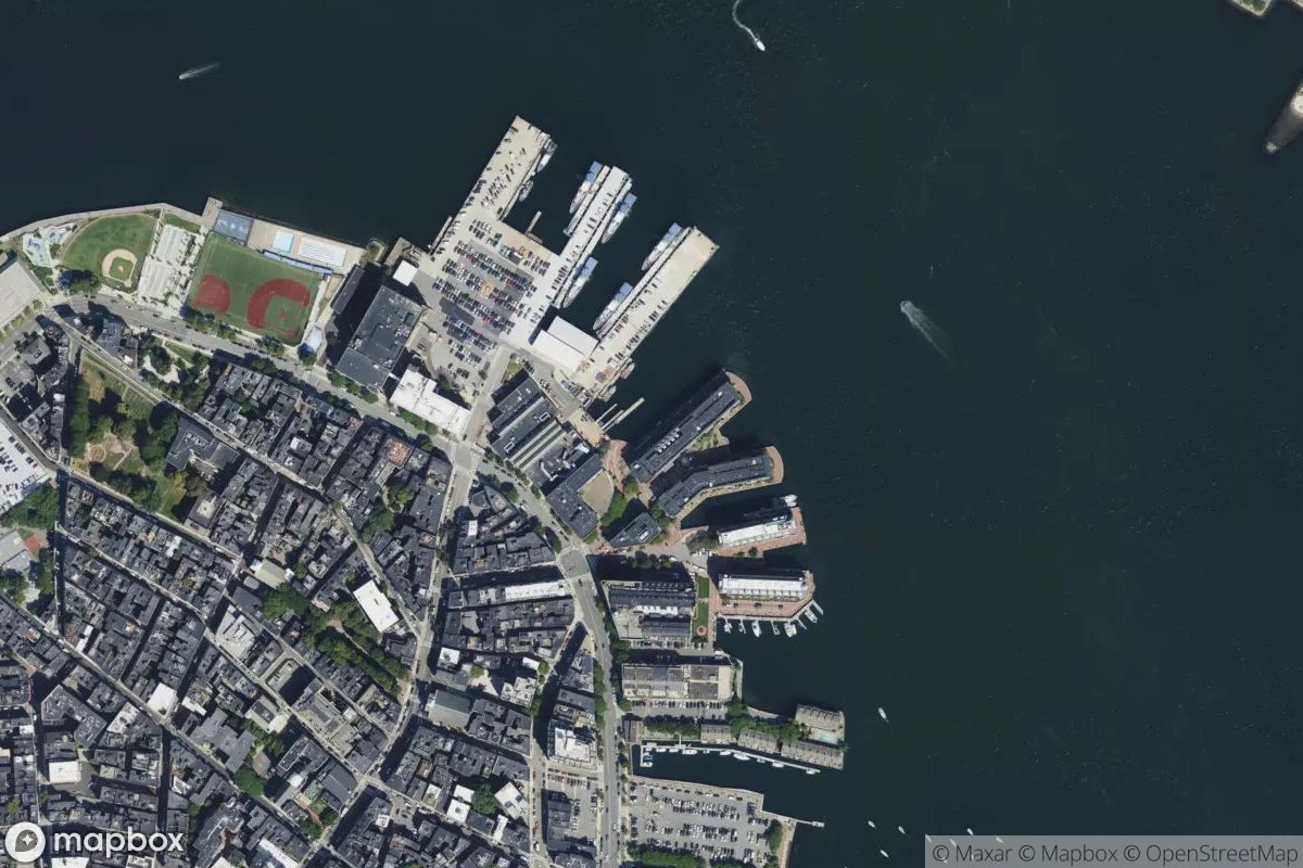 Satellite view of Battery Wharf Marina