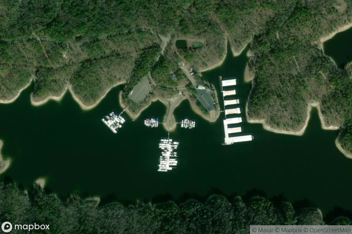 Satellite view of Beavers Bend Marina