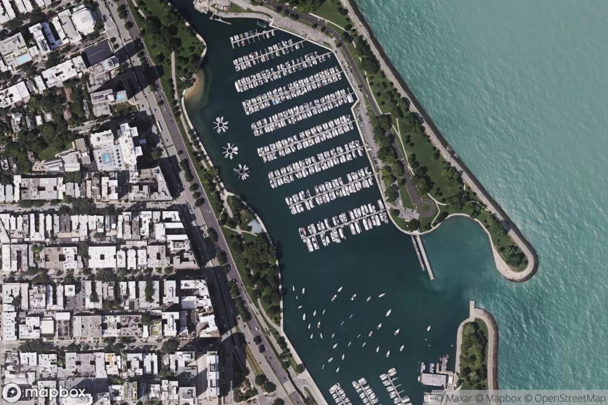 Satellite view of Belmont Harbor