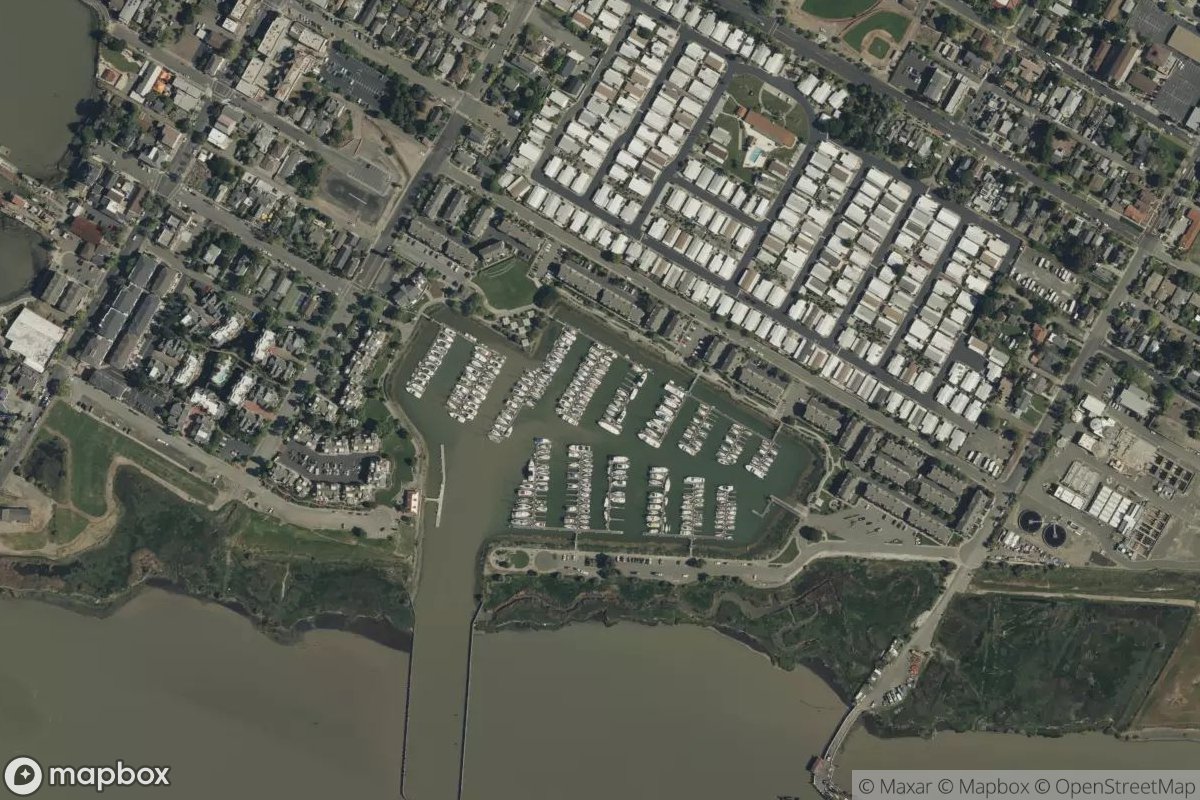 Satellite view of Benicia Marina