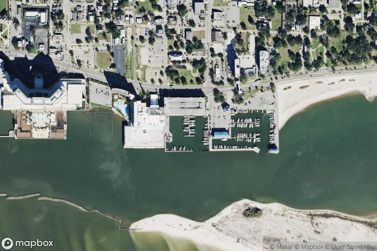 Satellite view of Biloxi Commercial Harbor