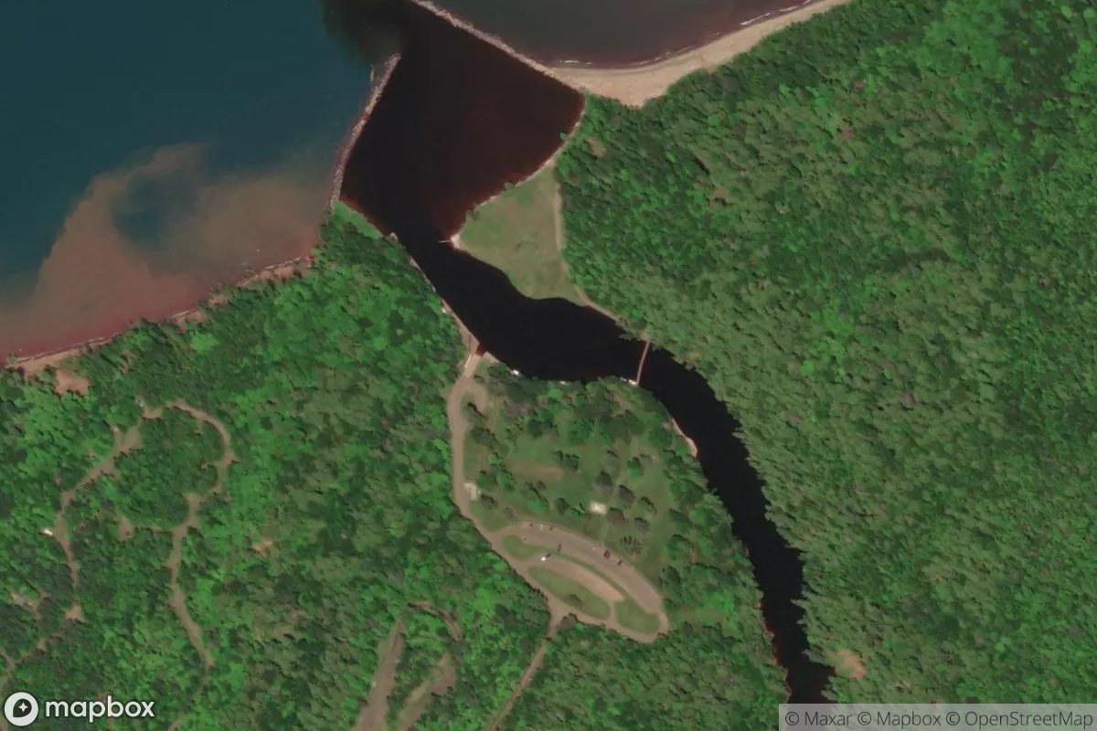 Satellite view of Black River Harbor