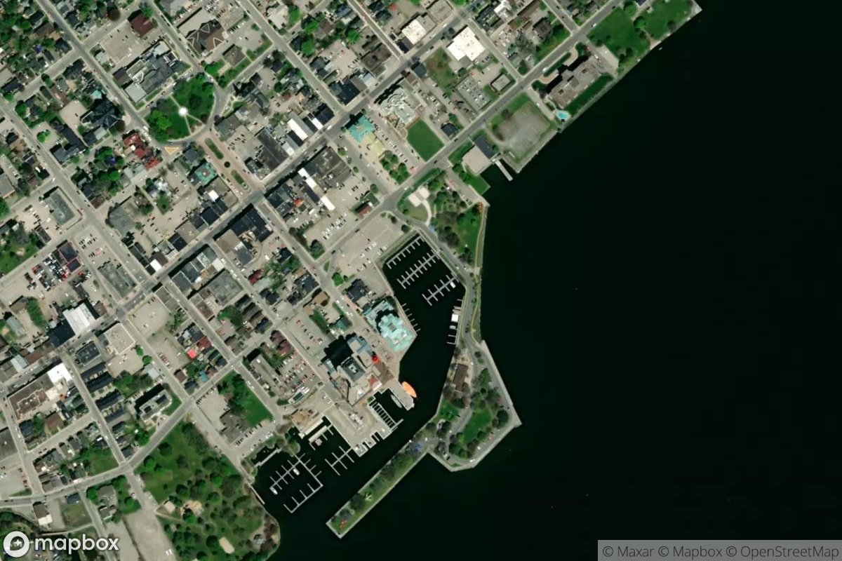 Satellite view of Brockville Municipal Harbour