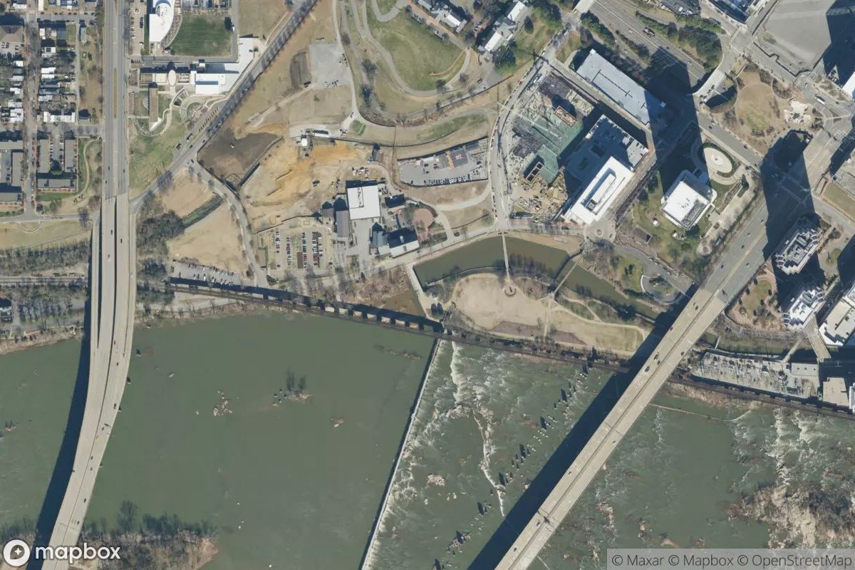 Satellite view of Brown's Island / Haxal Canal Dock