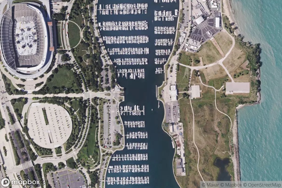 Satellite view of Burnham Harbor