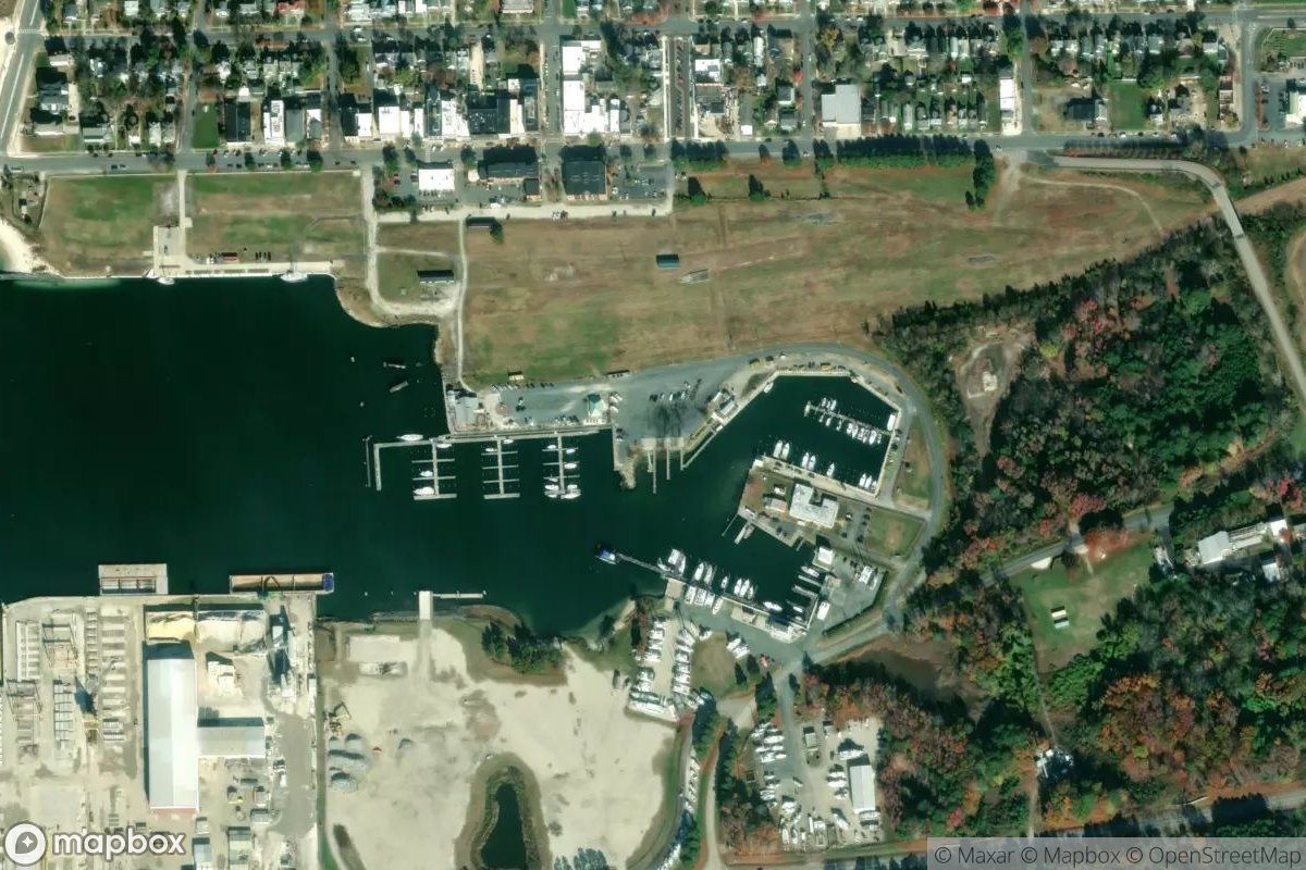 Satellite view of Cape Charles Town Harbor