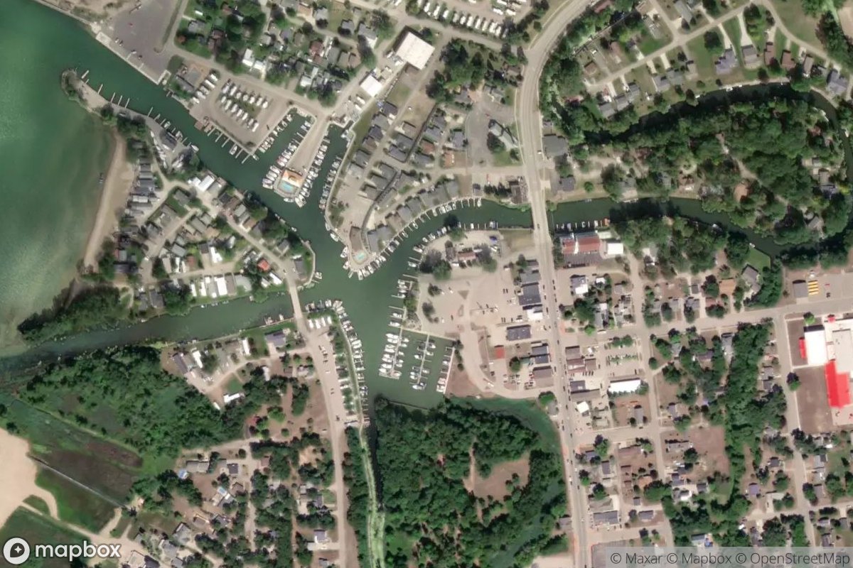 Satellite view of Caseville Municipal Harbor