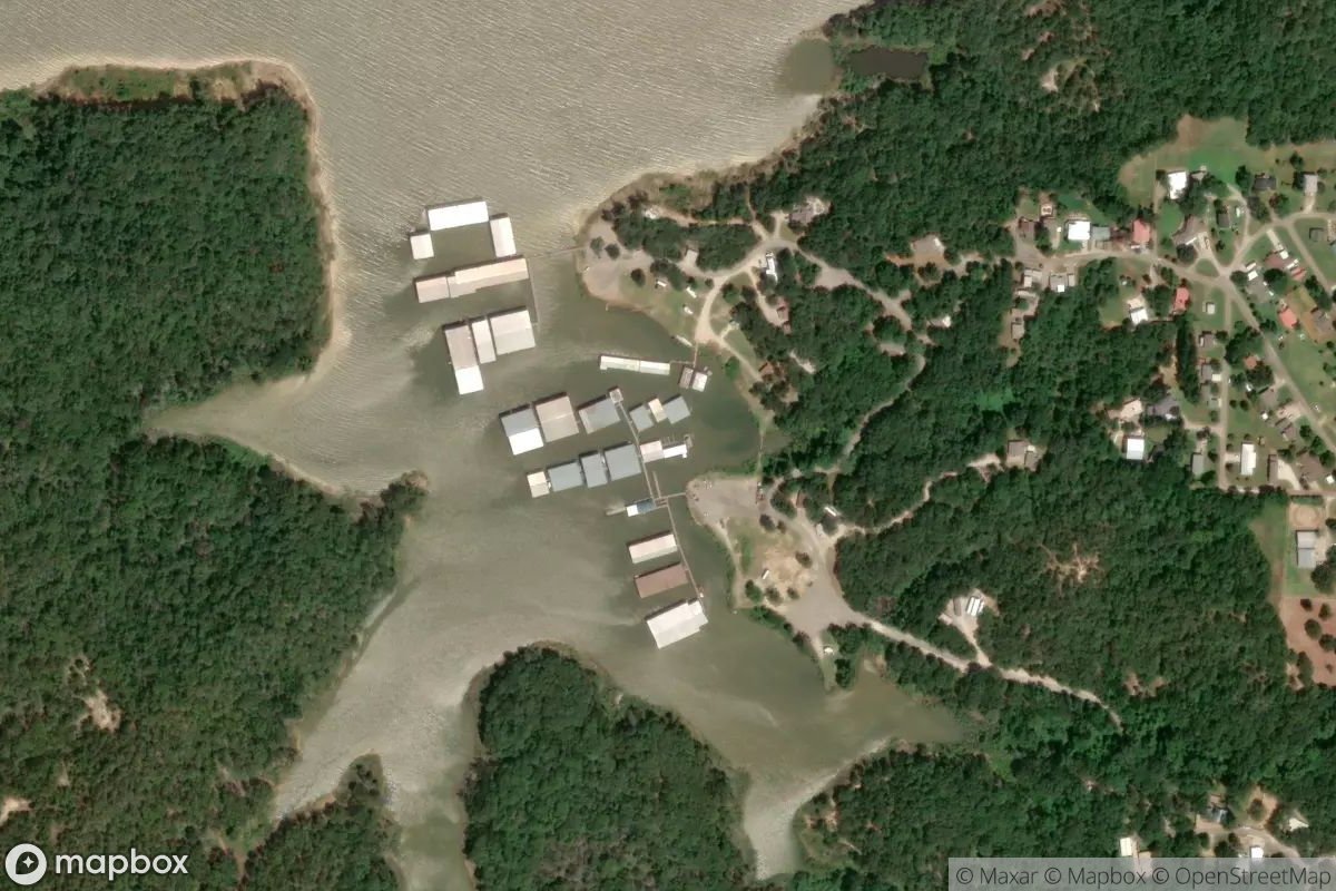 Satellite view of Cedar Bayou Marina at Lake Texoma