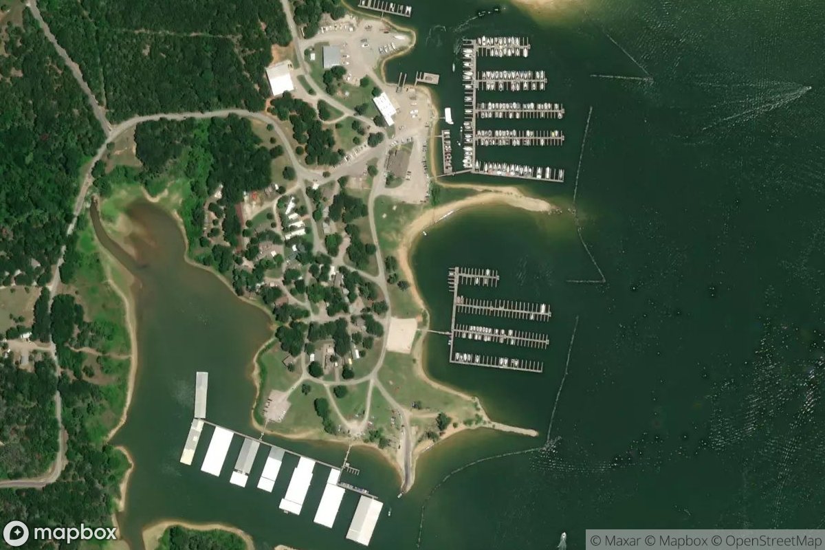 Satellite view of Cedar Mills Marina and Resort