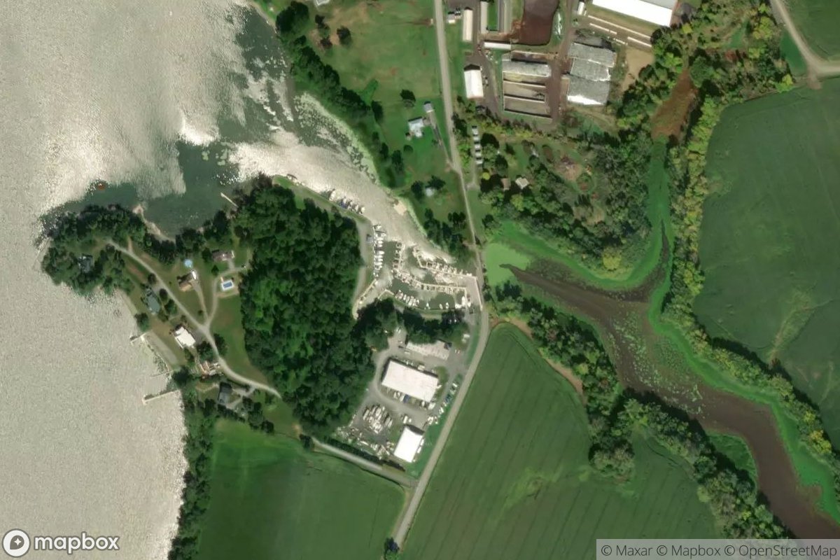 Satellite view of Champlain Bridge Marina
