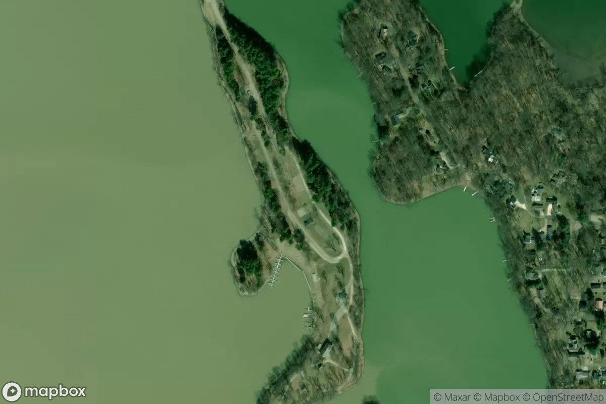 Satellite view of charles mills lake marina