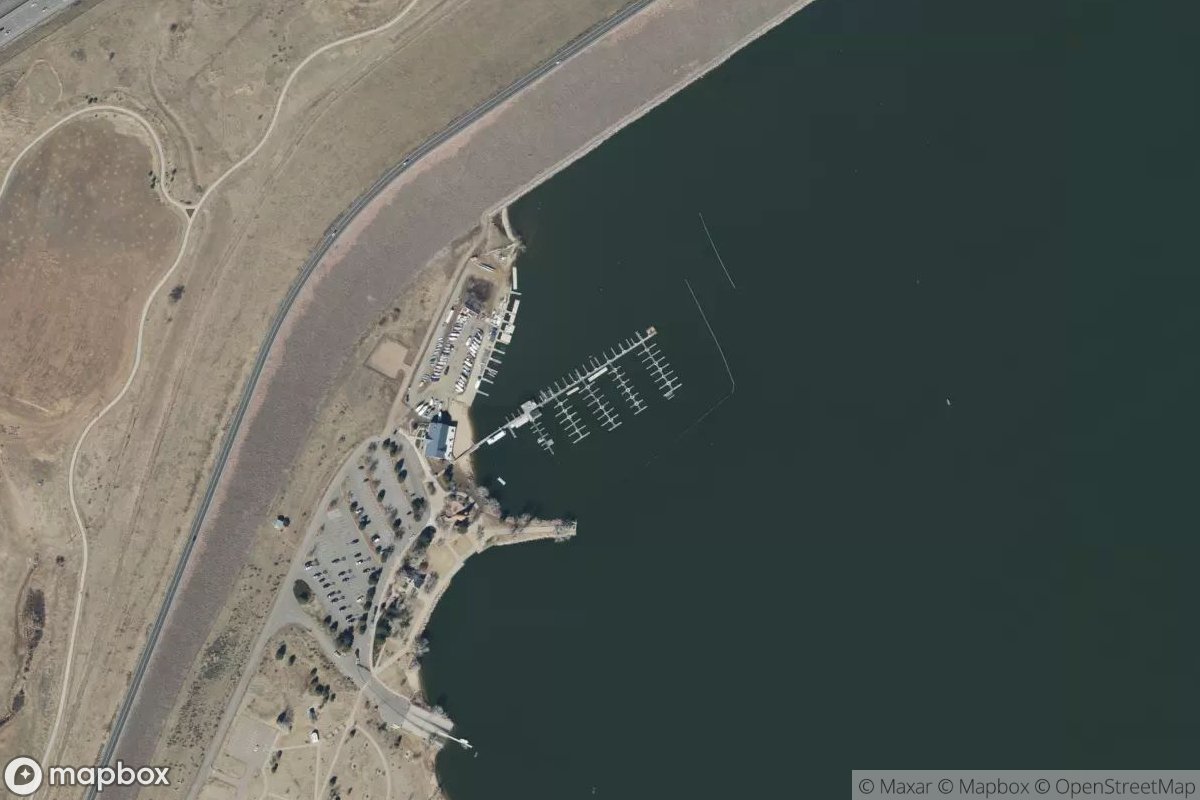 Satellite view of Cherry Creek Reservoir Marina