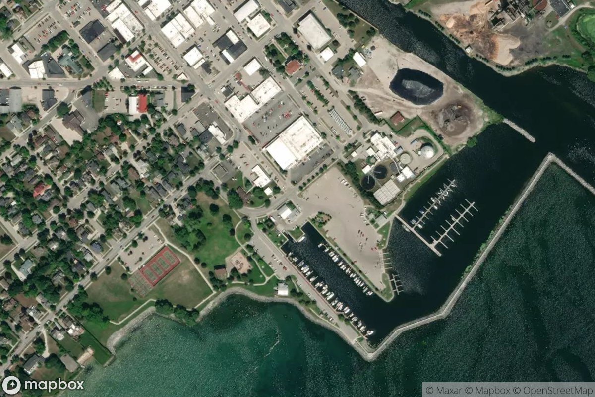 Satellite view of City of Alpena Small Boat Harbor