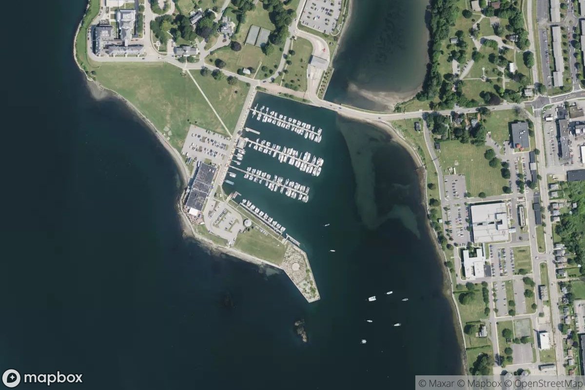 Satellite view of Coasters Harbor Island Marina