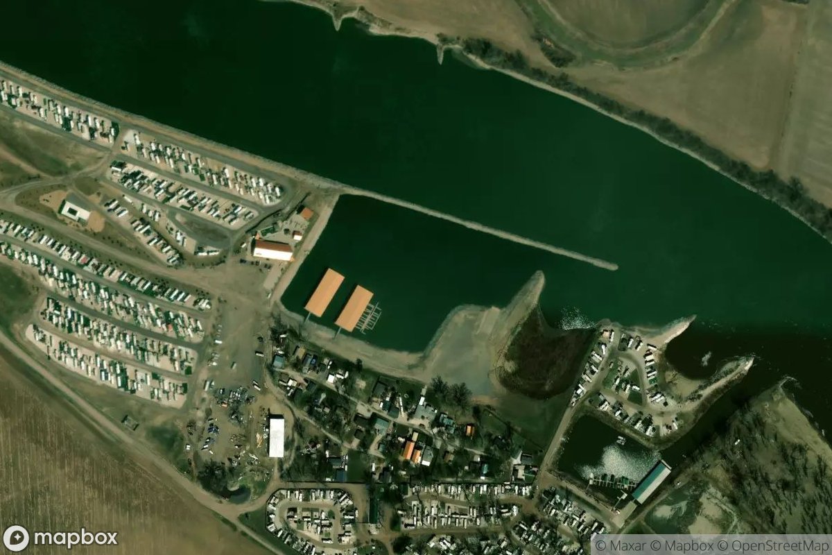 Satellite view of Cottonwood Cove Marina