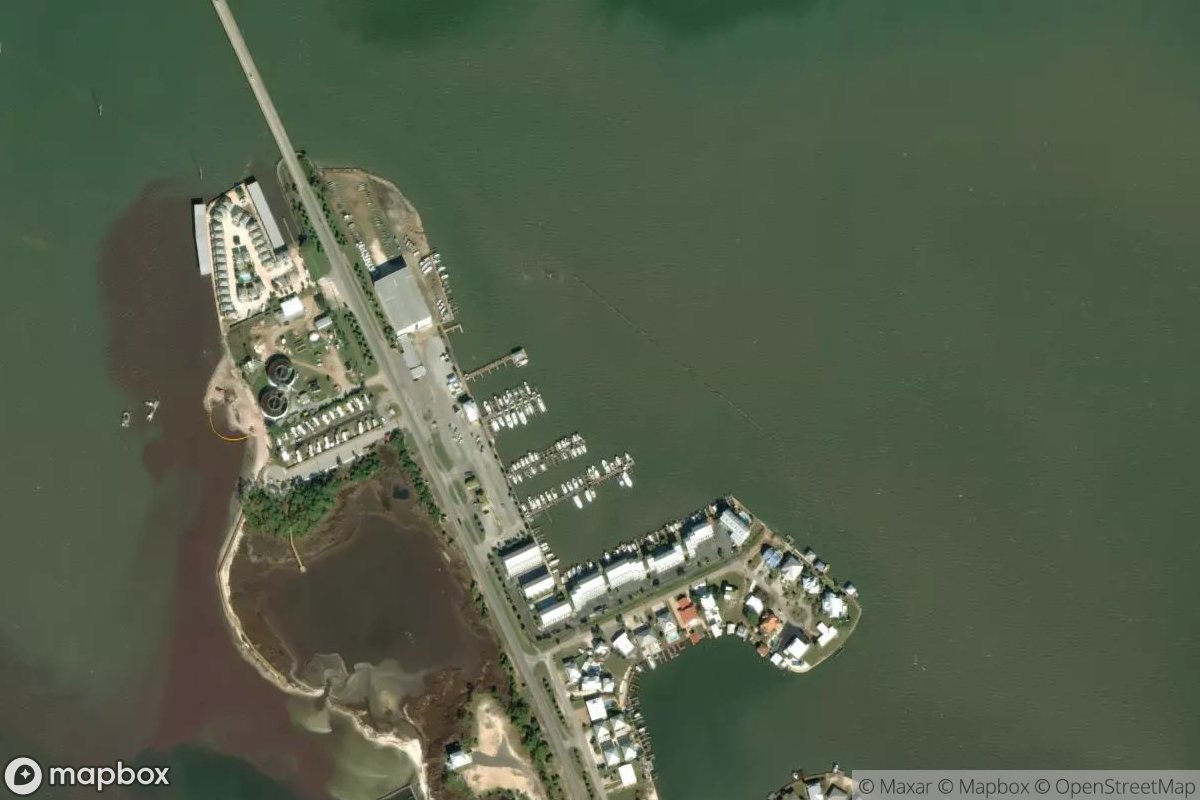 Satellite view of Dauphin Island Marina