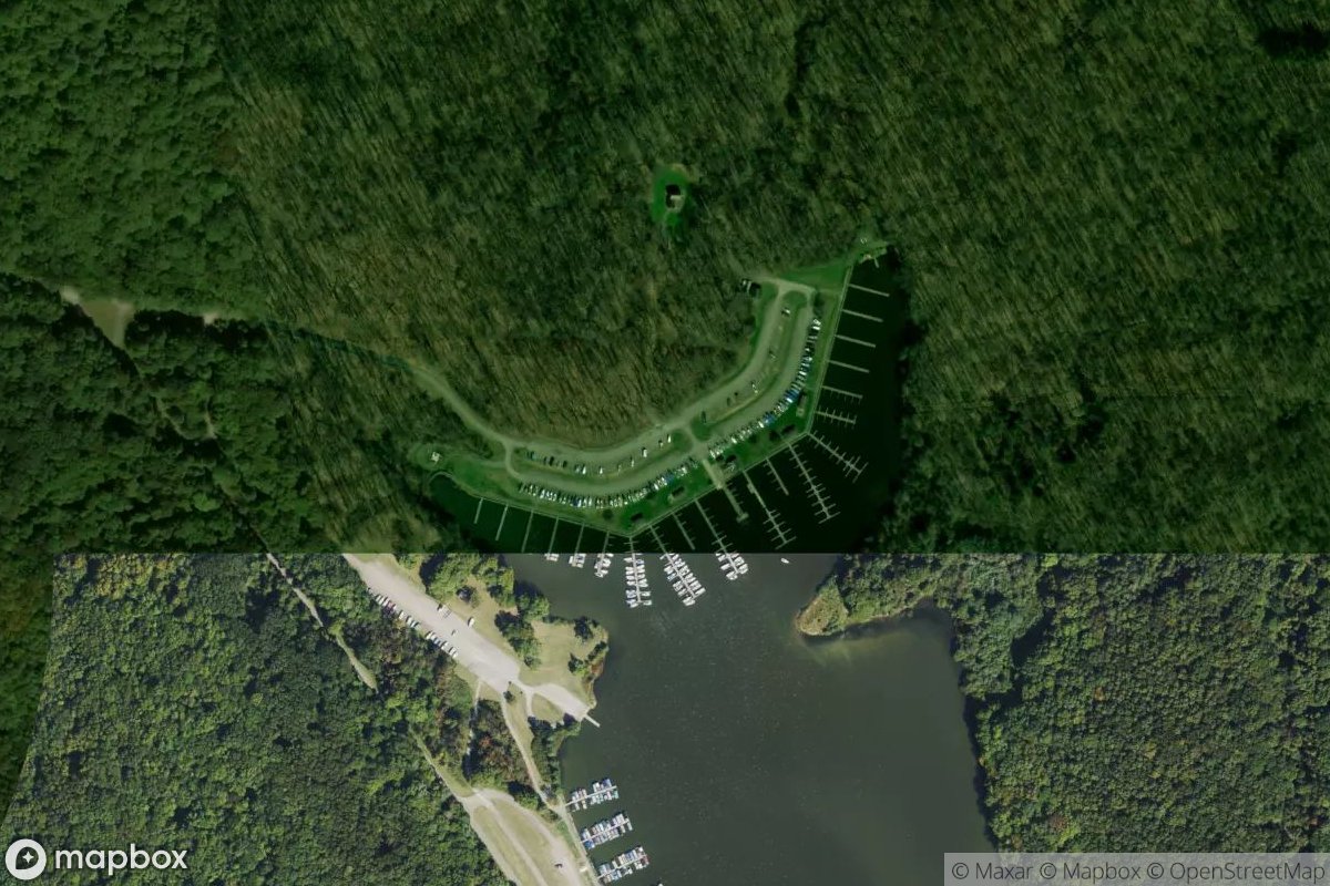 Satellite view of Davis Hollow Marina