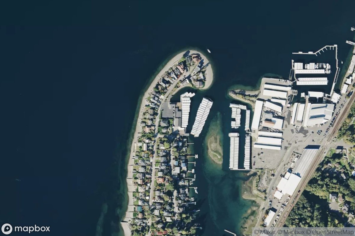 Satellite view of Day Island Yacht Harbor