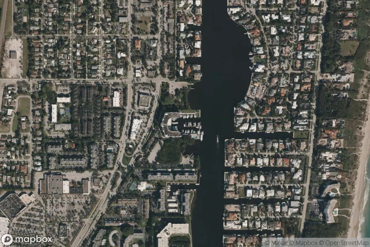 Satellite view of Delray Harbor Club Marina