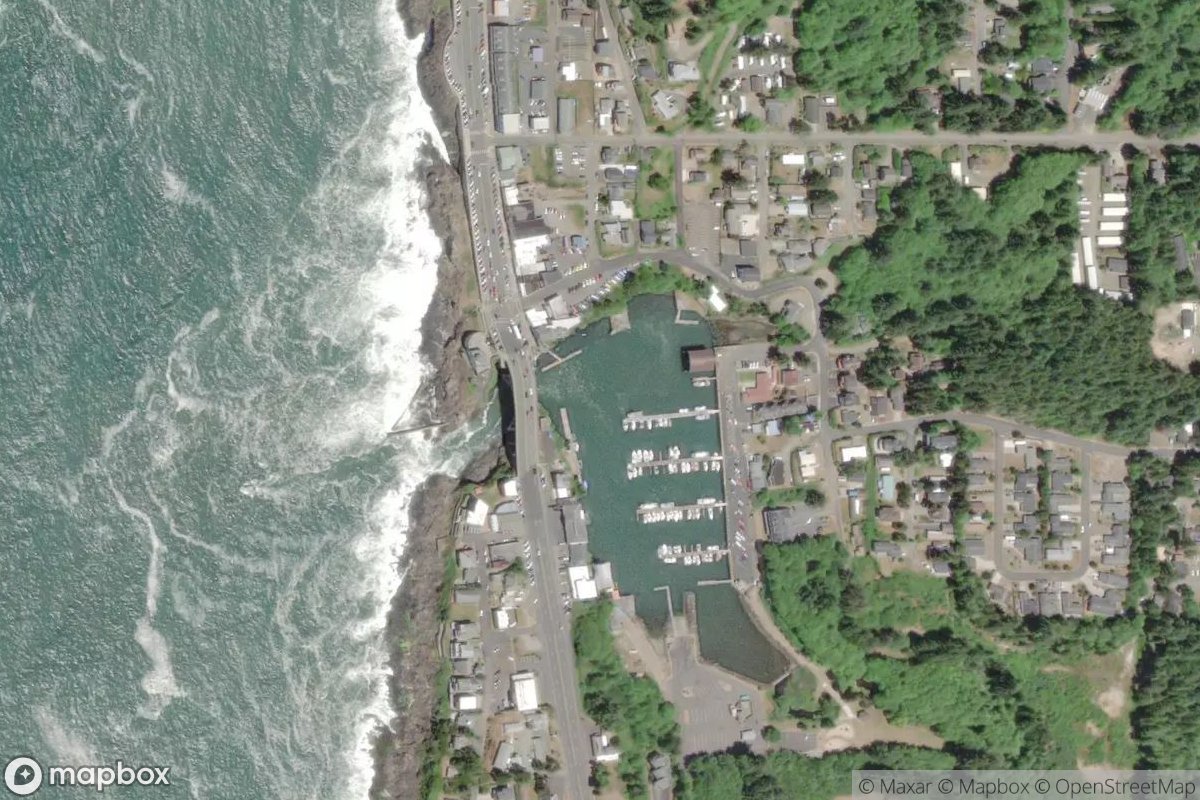 Satellite view of Depoe Bay Harbor