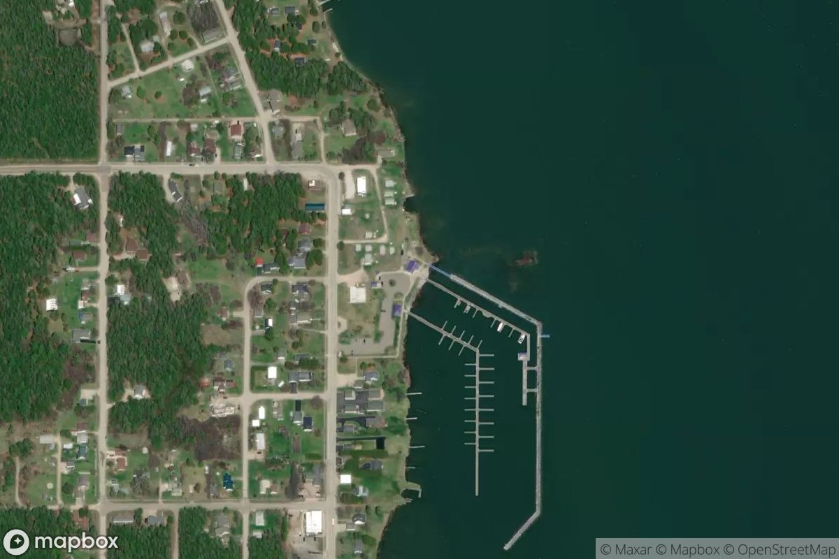 Satellite view of DeTour State Harbor