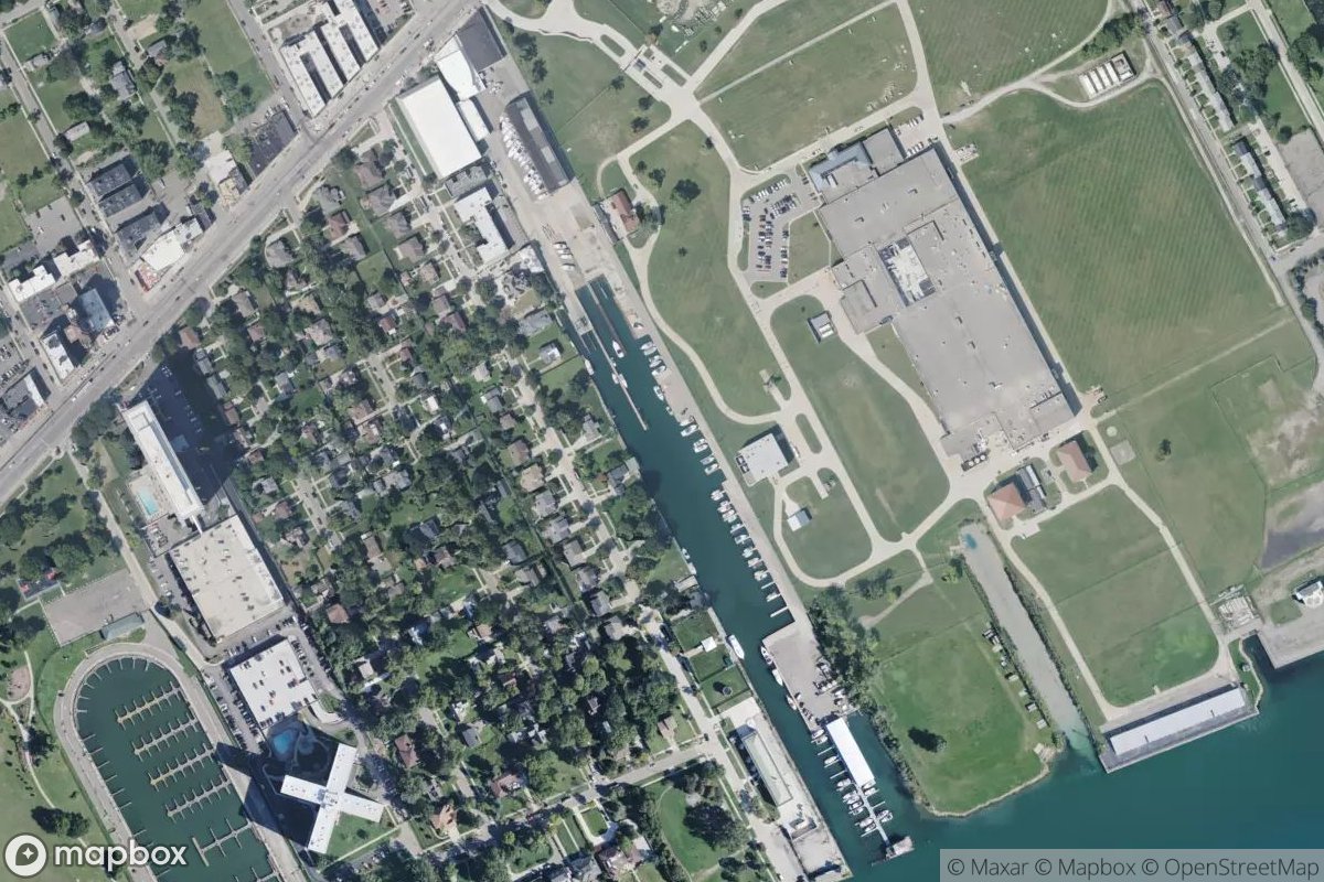 Satellite view of Detroit Boat Basin