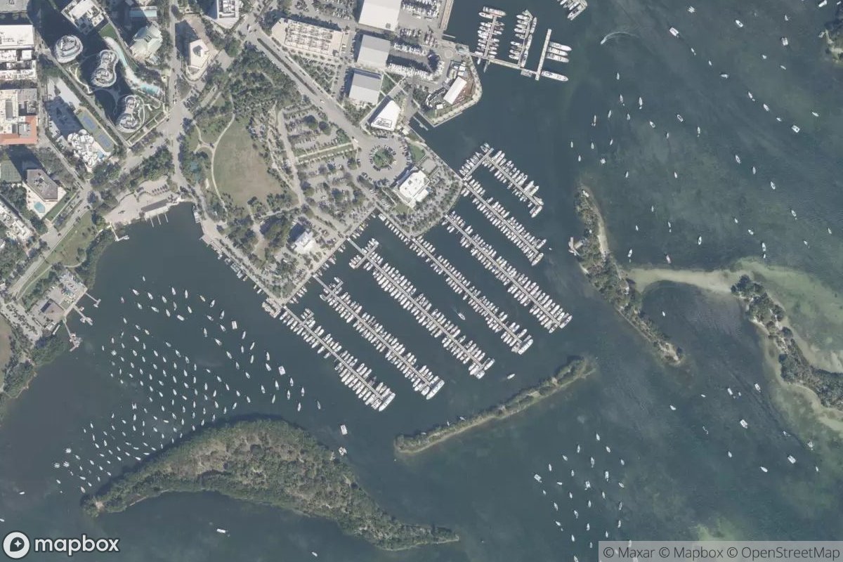 Satellite view of Dinner Key Marina
