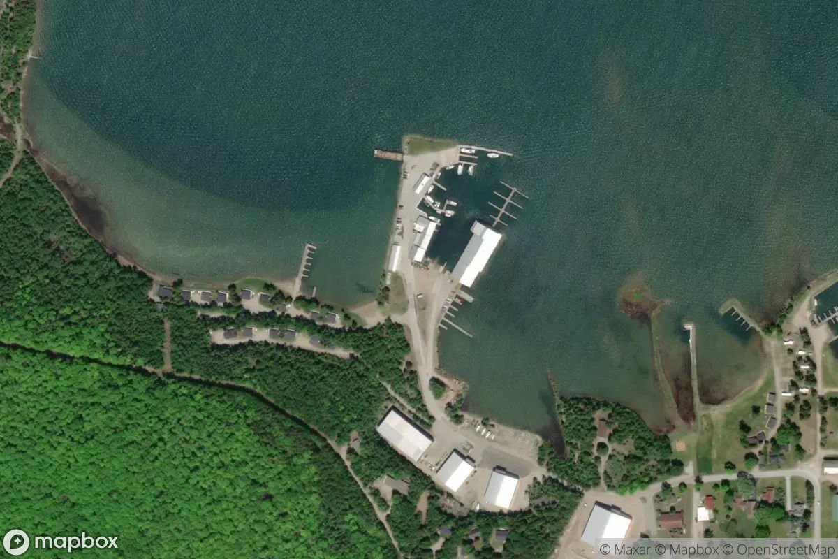 Satellite view of Drummond Island Yacht Haven