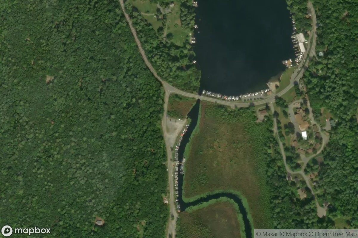 Satellite view of Dunham's Bay Marina