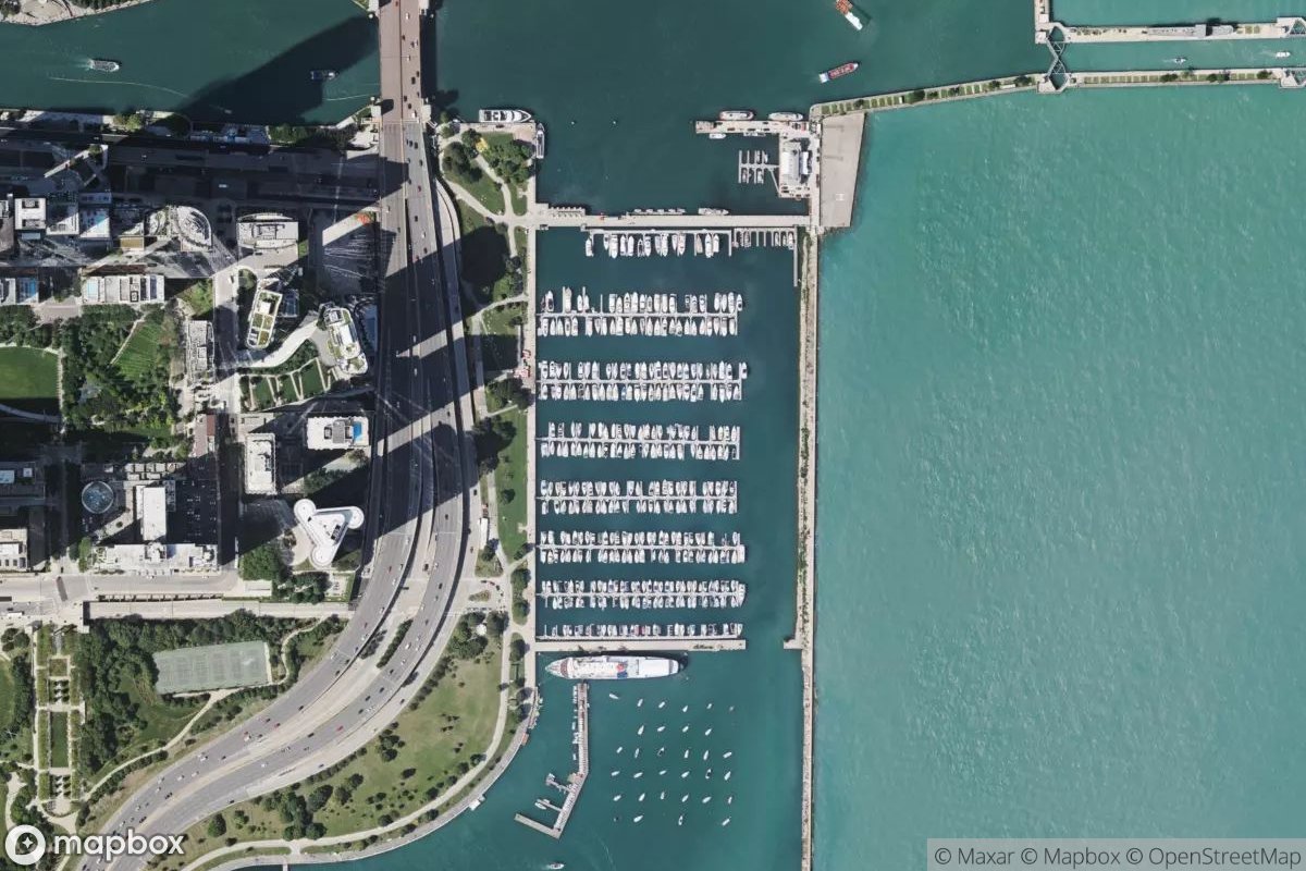 Satellite view of DuSable Harbor