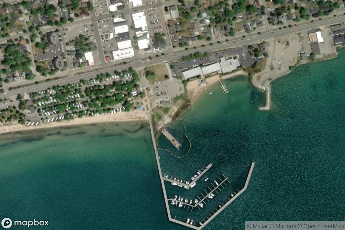 Satellite view of East Tawas State Dock
