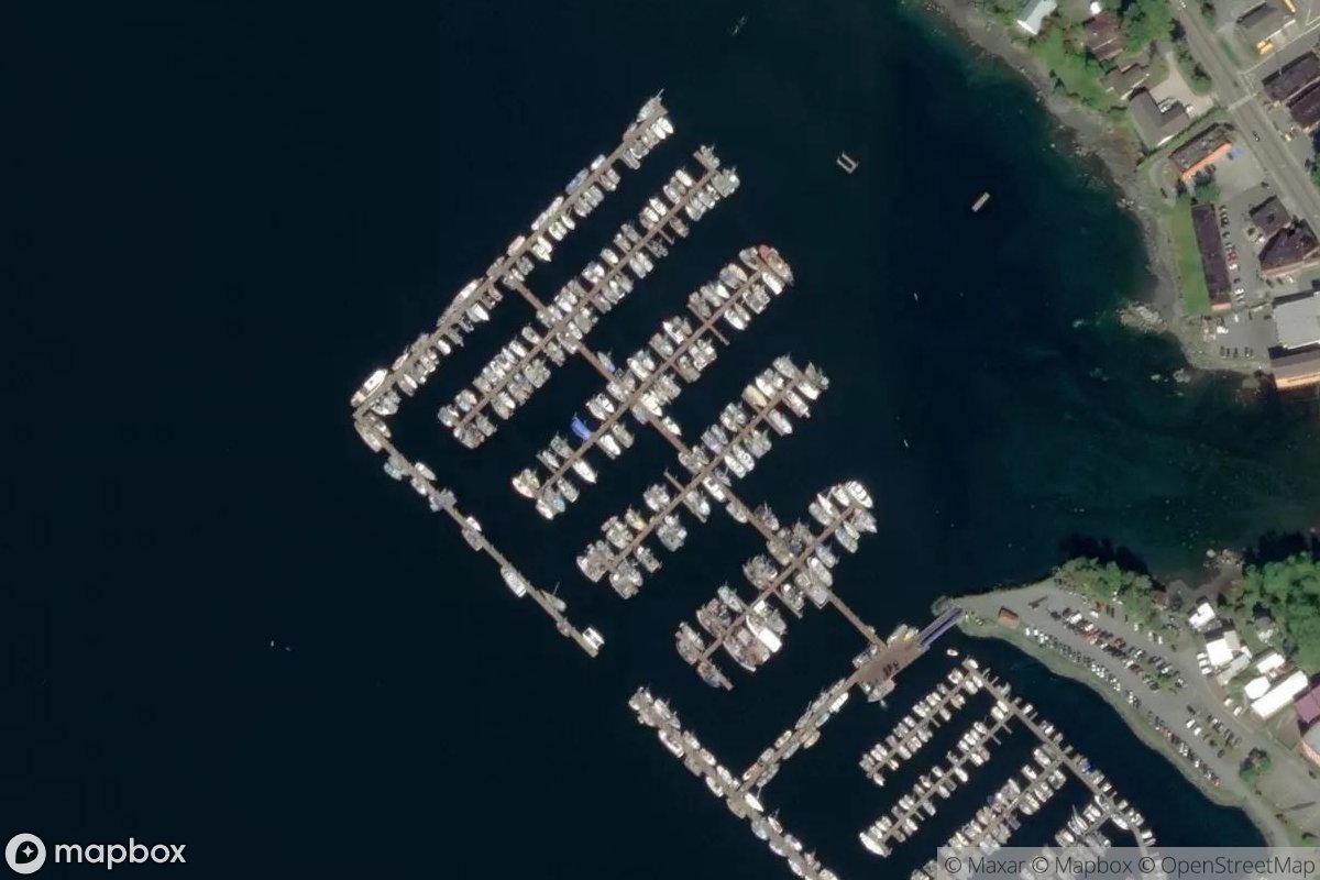 Satellite view of Eliason Harbor