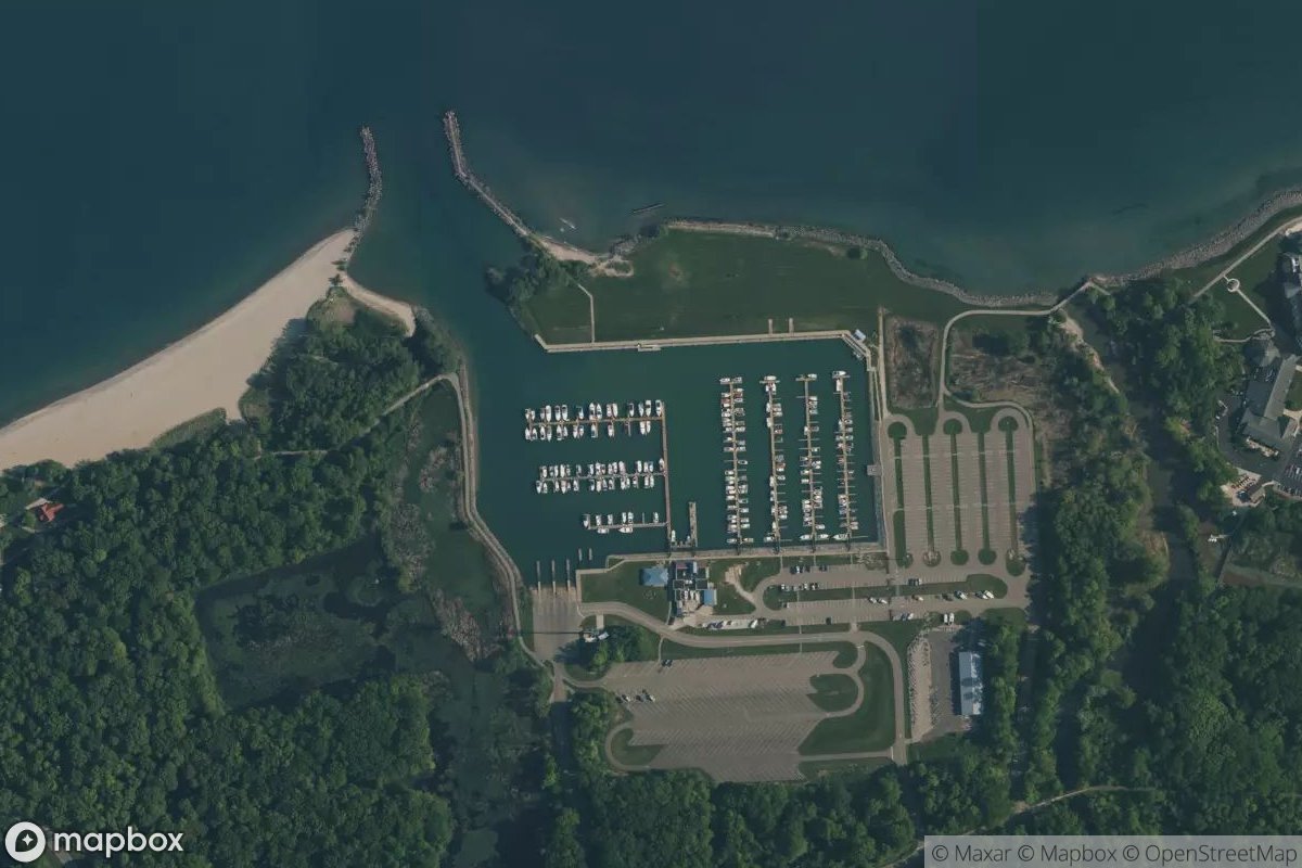 Satellite view of Geneva State Park Marina