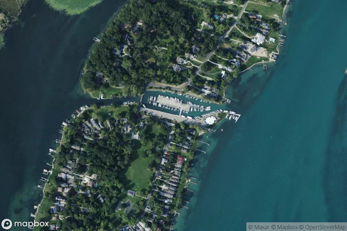 Satellite view of Grosse Ile Yacht Club