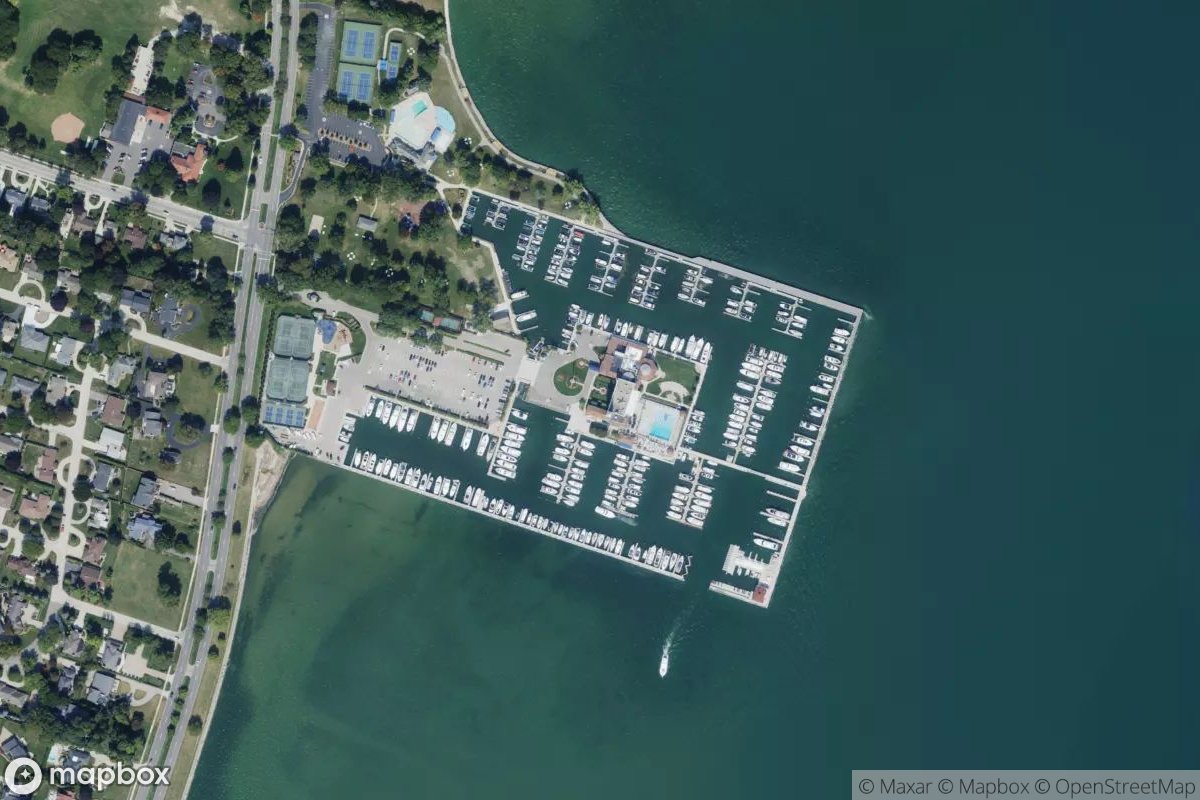 Satellite view of Grosse Pointe Shores Marina