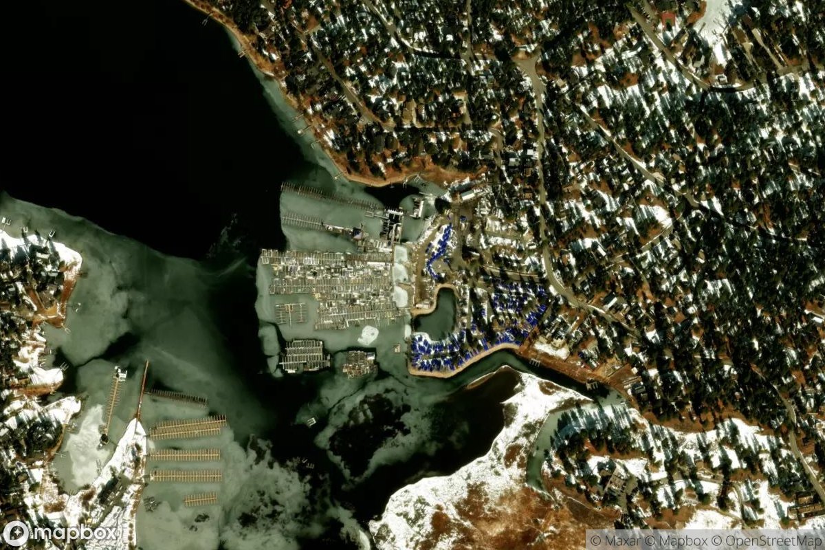 Satellite view of Halloway's Marina and RV Park