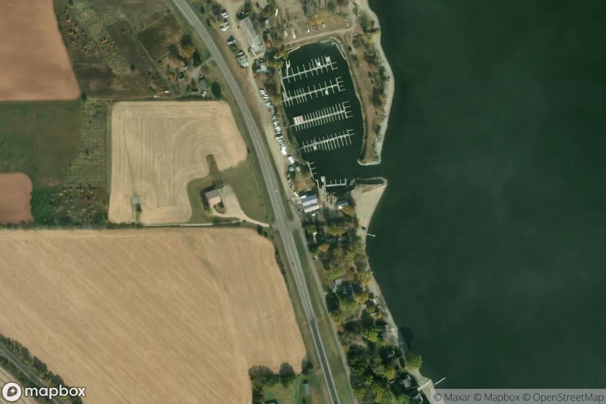 Satellite view of Hansen's Harbor