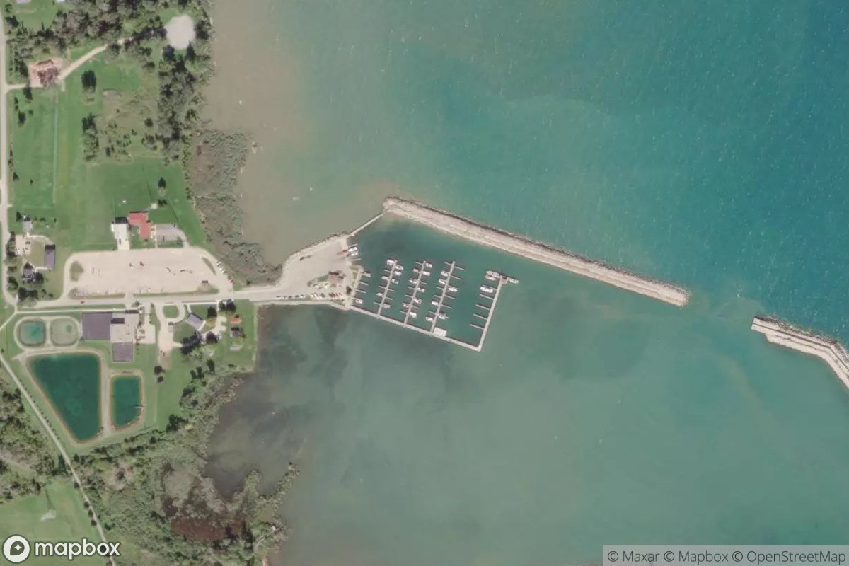 Satellite view of Harbor Beach Marina
