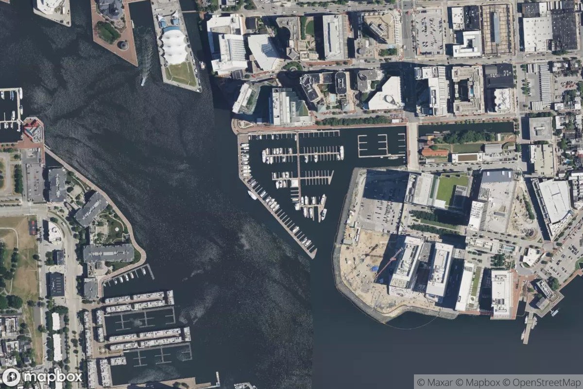 Satellite view of Harbor East Marina