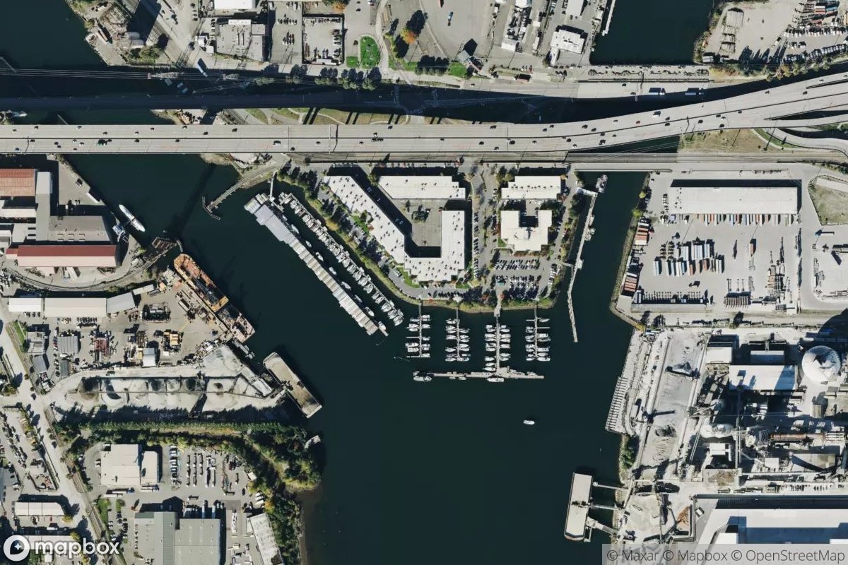 Satellite view of Harbor Island Marina