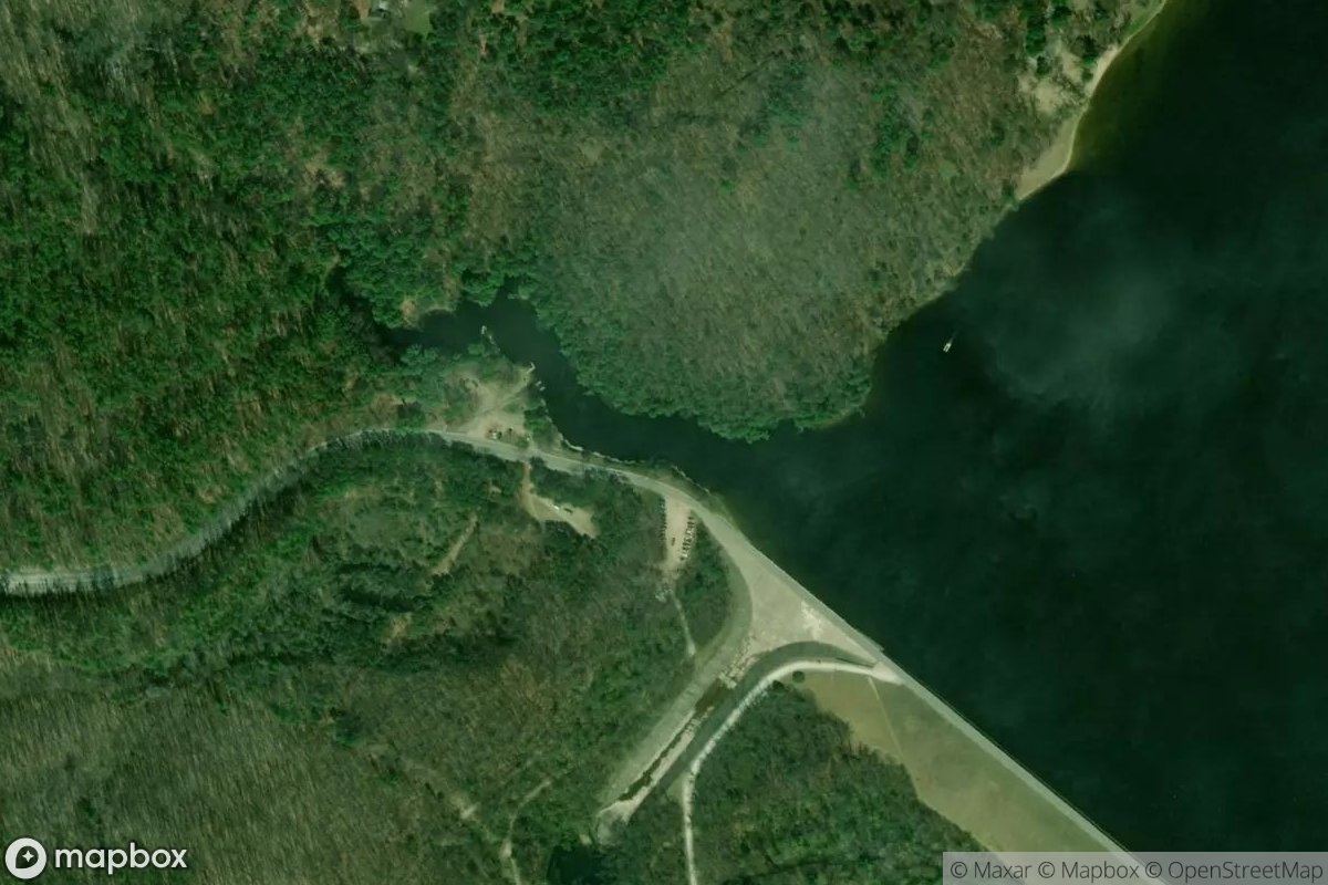 Satellite view of Hardy Dam County Marina