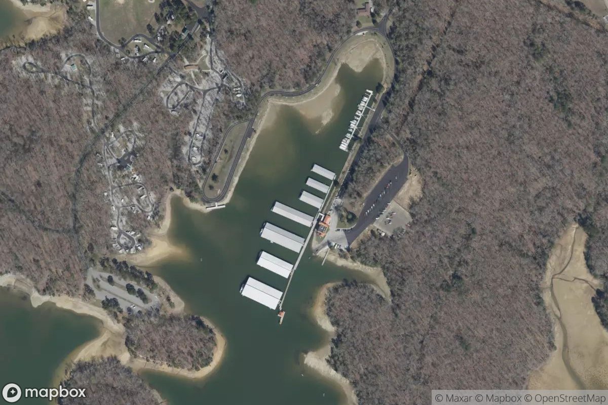Satellite view of Harrison Bay State Park Marina