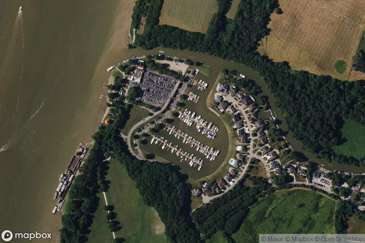 Satellite view of Harrods Creek Marina