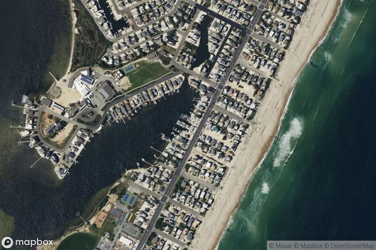 Satellite view of Harvey Cedars Marina