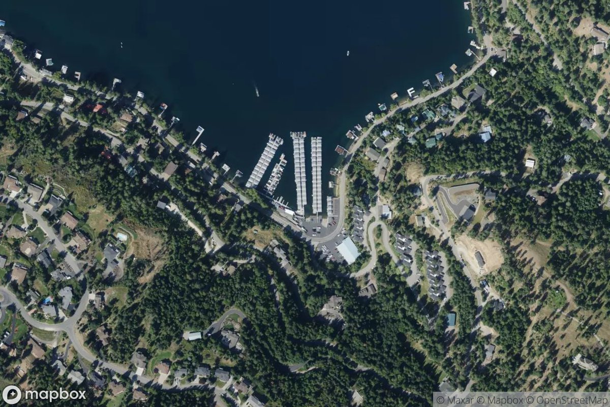 Satellite view of Hayden Lake Marina